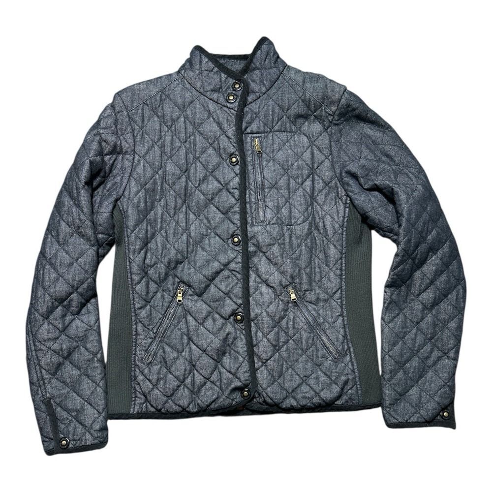 Women’s M Lauren Ralph Lauren Denim Quilted Jacket Snap Button